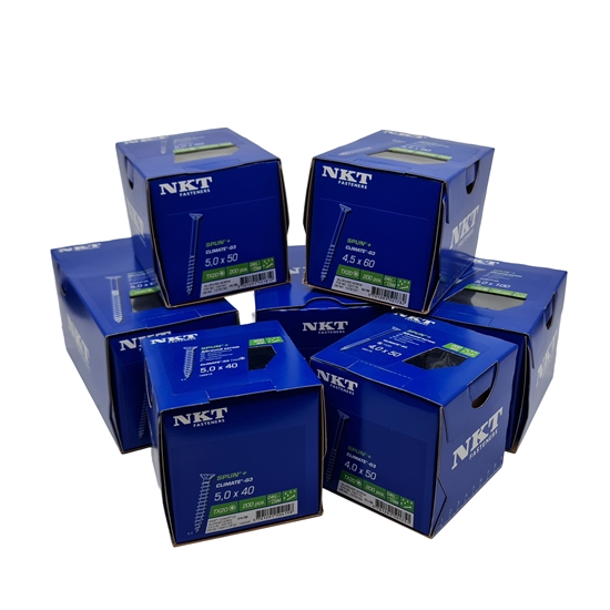 Skruvsortiment med stora skruvar