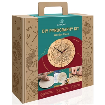 Träbränningsset – Klocka