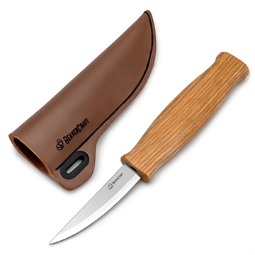 Slöjdkniv Beaver Craft – 80 mm, med läderslida