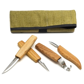 Snidarkniv-set Beaver Craft - 4 olika knivar Vänster